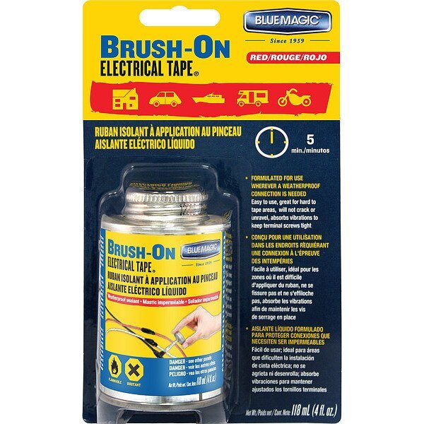 Brush On Electrical Tape, Red, 4 Oz, Blue Magic, Mfr#: BOT58TRI