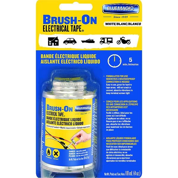 Brush On Electrical Tape, White, 4 Oz, Blue Magic, Mfr#: BOT59TRI