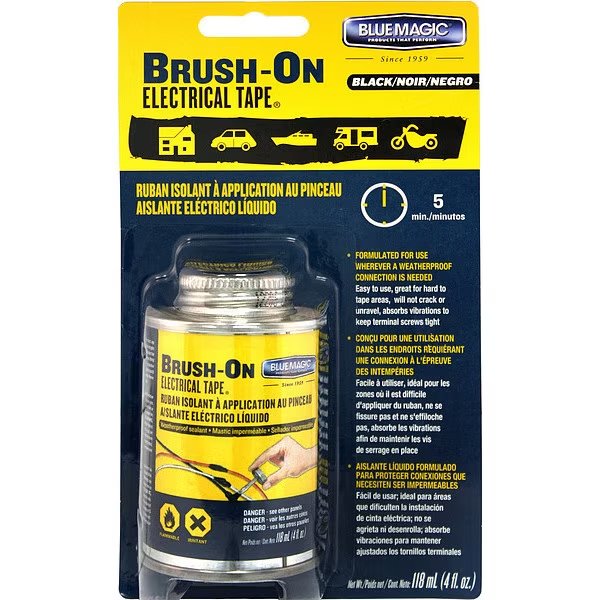 Brush On Electrical Tape, Black, 4 Oz, Blue Magic, Mfr#: BOT55TRI