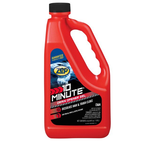 Ten Minute Drain Opener, 64oz, PK6, Zep, Mfr#: ZHCR64NG6