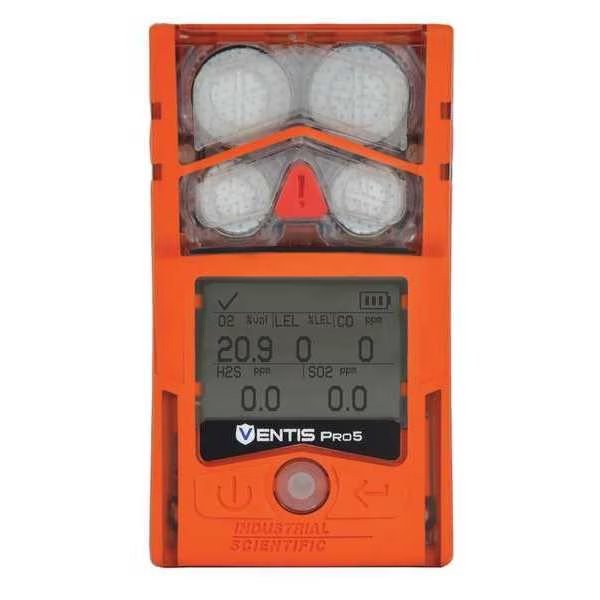 Multi-Gas Detector, 18 hr Battery Life, Orange, Industrial Scientific, Mfr#: VP5-K1004101101
