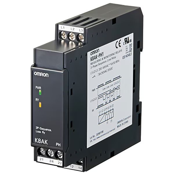 Monitoring Relays, 9 Pins, 200-480V AC, Omron, Mfr#: K8AK-PH1 200/500VAC