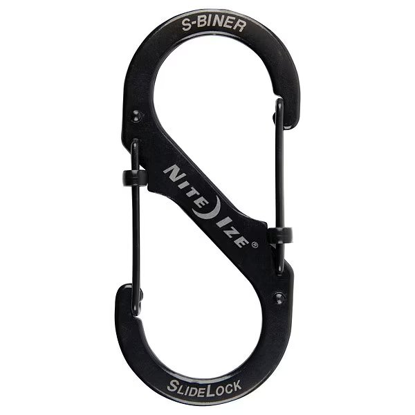 Locking Carabiner Clip, Stainless Steel, Black, Nite Ize, Mfr#: LSB4-01-R3