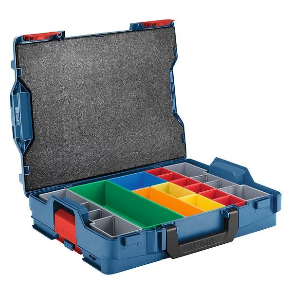 L-BOXX Tool Case, Plastic, Blue, 17-1/2 in W x 14 in D x 4-1/2 in H, Bosch, Mfr#: LBOXX-1A