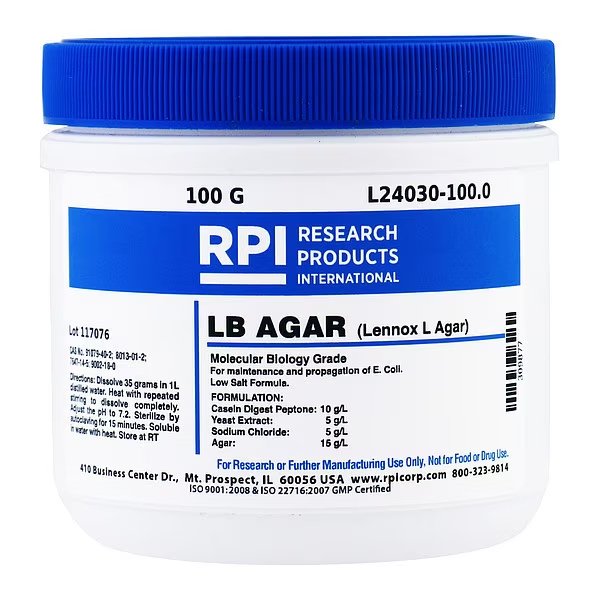LB Agar Powder (Lennox L Agar), 100g, Rpi, Mfr#: L24030-100.0