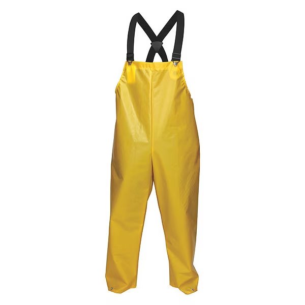 Bib Pant, 4XL, Yellow, Unisex, Nylon Liner, Mcr Safety, Mfr#: 560BFX4