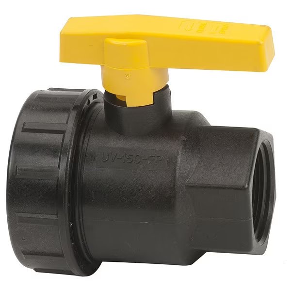 Manual 2-Way Ball Valve, NPT, Polypro, Banjo, Mfr#: UV150FP