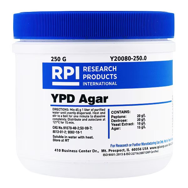 YPD Agar, 250g, Rpi, Mfr#: Y20080-250.0