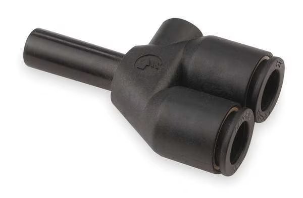 Push-to-Connect Wye Plug-In, 3/8 in Tube Size, Nylon, Black, 10 PK, Legris, Mfr#: 3142 60 00