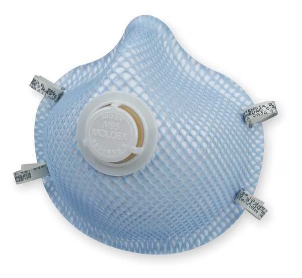 N95 Disposable Respirator w/ Valve, S, Blue, PK10, Moldex, Mfr#: 2301N95