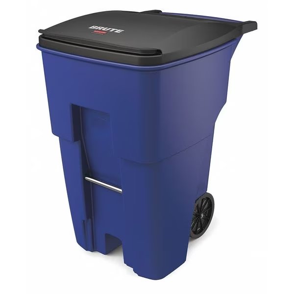95 gal Rectangular Trash Can, Blue, 28 3/4 in Dia, Lift Up, HDPE/MDPE, Rubbermaid Commercial, Mfr#: FG9W2273BLUE