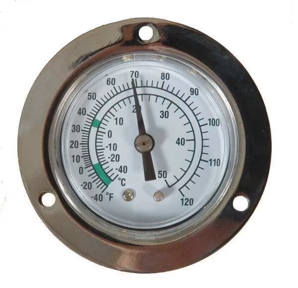 Analog Panel Mt Thermometer, -40 to 120F, Dial Size: 2 in, EnjoyTool Select, Mfr#: 1EPE4