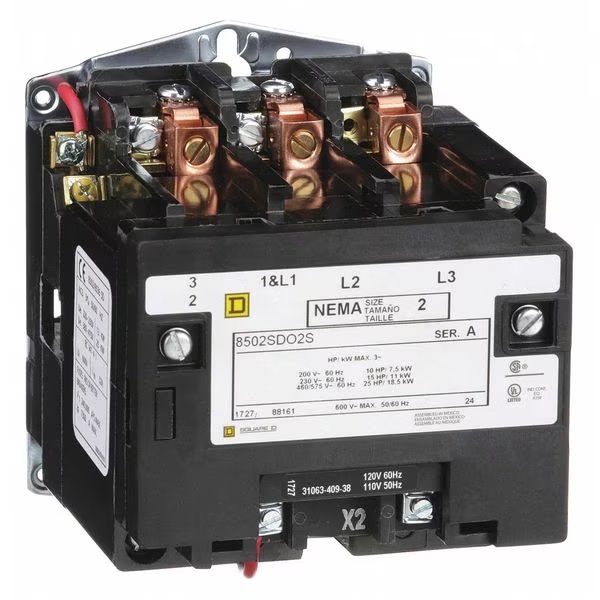 120VAC Non-Reversing Magnetic Contactor 3P 45A NEMA 2, Square D, Mfr#: 8502SDO2V02S