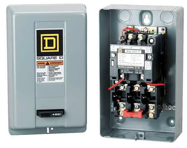 Nonreversing Magnetic Motor Starter, 1 NEMA Rating, 208V AC, 3 Poles, No Auxiliary Contacts, Square D, Mfr#: 8536SAG12V08