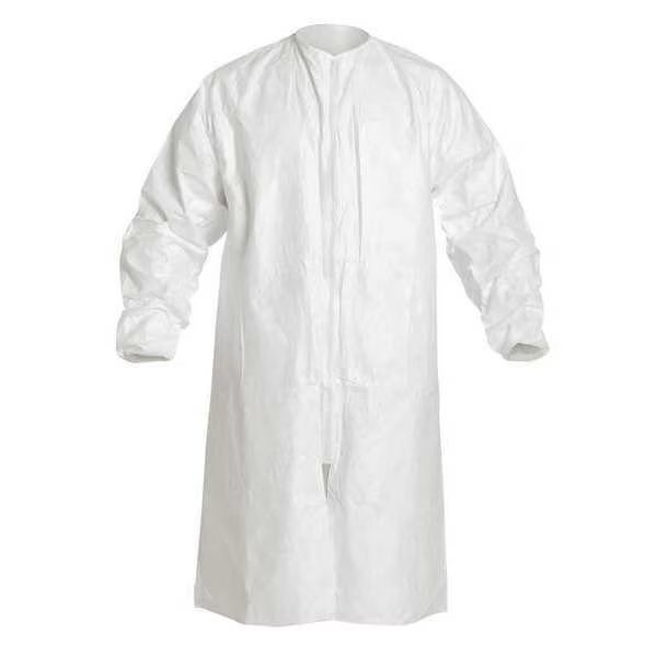 Disp. Cleanroom Coat, S, Tyvek(R), Wht, PK30, Dupont, Mfr#: IC264SWHSM00300B