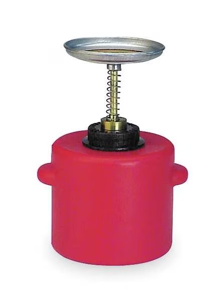 Plunger Can, 1/2 Gal., Polyethylene, Red, Eagle Mfg, Mfr#: P712