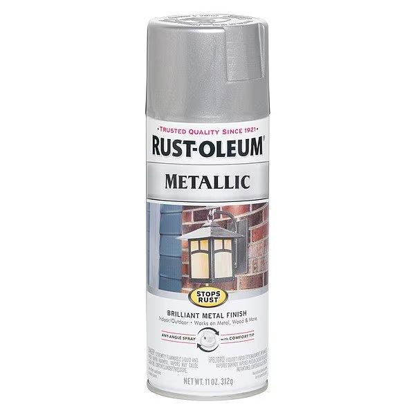 Metallic Spray Paint, Silver, Metallic, 11 oz, Rust-Oleum, Mfr#: 7271830