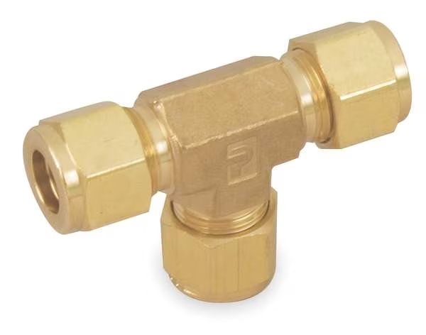 1/2" A-LOK Brass Union Tee, Parker, Mfr#: 8ET8-B
