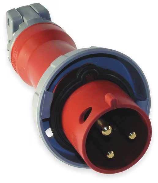 IEC Pin and Sleeve Plug, 2P, 3W, 20A, 480V, Hubbell, Mfr#: HBL320P7W
