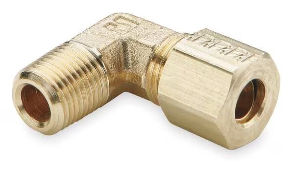 5/16" Compression x 1/4" MNPT Brass 90 Deg Elbow 10PK, Parker, Mfr#: 169C-5-4