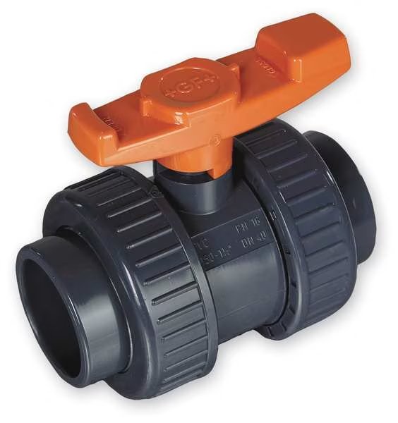 3/4" Socket PVC Ball Valve Inline True Union, Gf Piping Systems, Mfr#: 161375018
