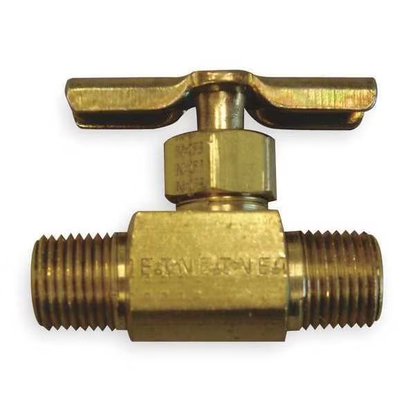 Needle Valve, Straight, Brass, 1/4 In., MNPT, Weatherhead, Mfr#: 6815