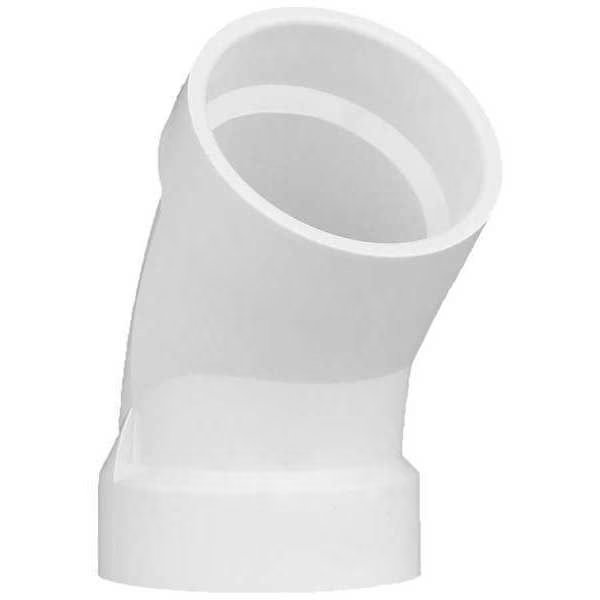 PVC 45 Degree Elbow, Hub, 2 in Pipe Size, EnjoyTool Select, Mfr#: 1WKC3
