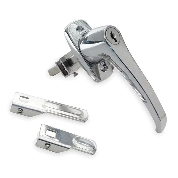 Cam Latch, Keyed, Chrome, L Handle, EnjoyTool Select, Mfr#: 1XNZ5