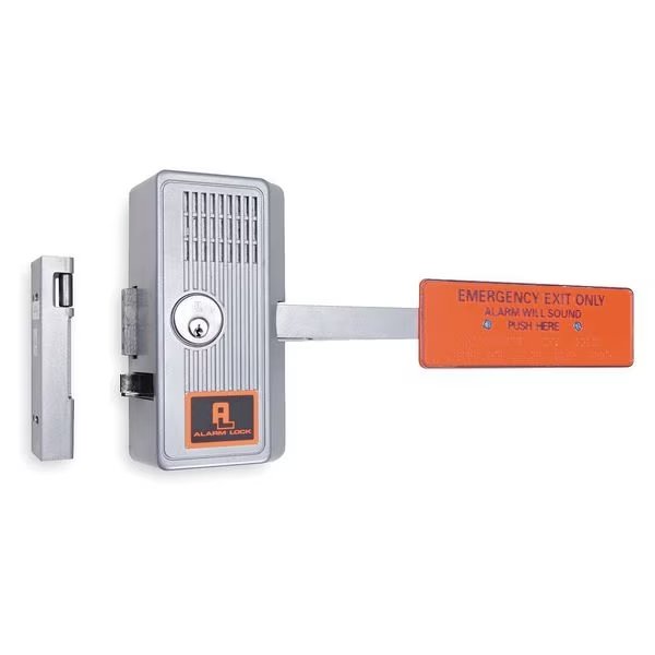 Emergency Exit Door Alarm, 99dB, Chrome, Alarm Lock, Mfr#: 250XUS28