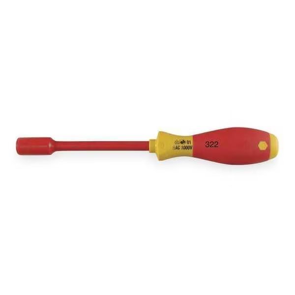 Nut Driver, 10.0mm, Solid, Ergo, Ins, 5 in., Wiha, Mfr#: 32227