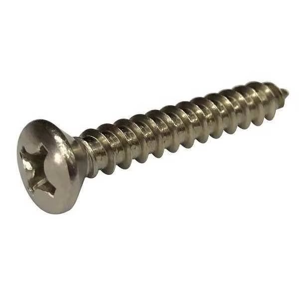Sheet Metal Screw, #10 x 1/2 in, Plain 18-8 Stainless Steel Oval Head Phillips Drive, 100 PK, EnjoyTool Select, Mfr#: 1WB77