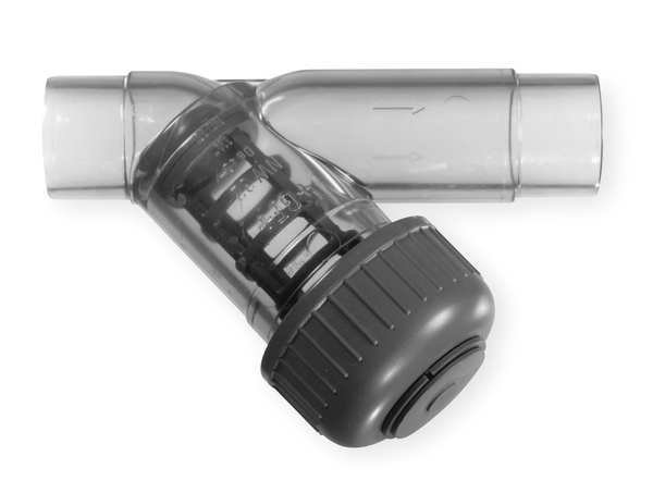 1/2", Spigot, PVC, Y Strainer, 150 psi @ 68 Degrees F, Gf Piping Systems, Mfr#: 192306300