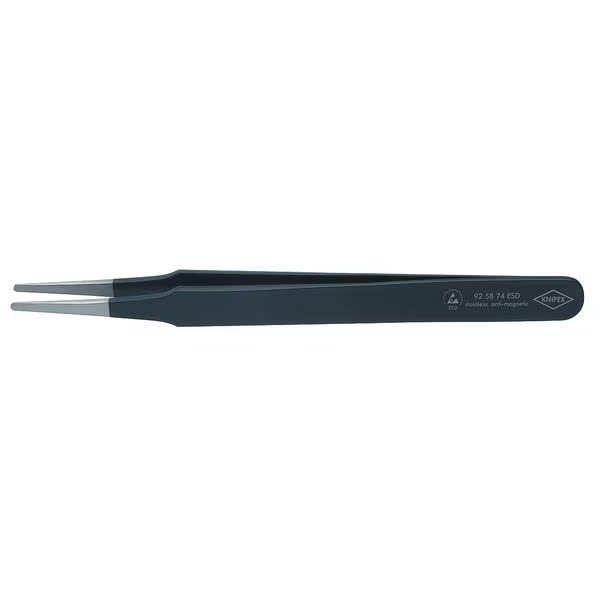 Precision Tweezers ESD, Straight Tip, Knipex, Mfr#: 92 58 74 ESD