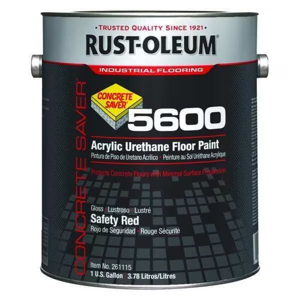 1 gal Floor Paint, High Gloss Finish, Safety Red, Water Base, Rust-Oleum, Mfr#: 261115