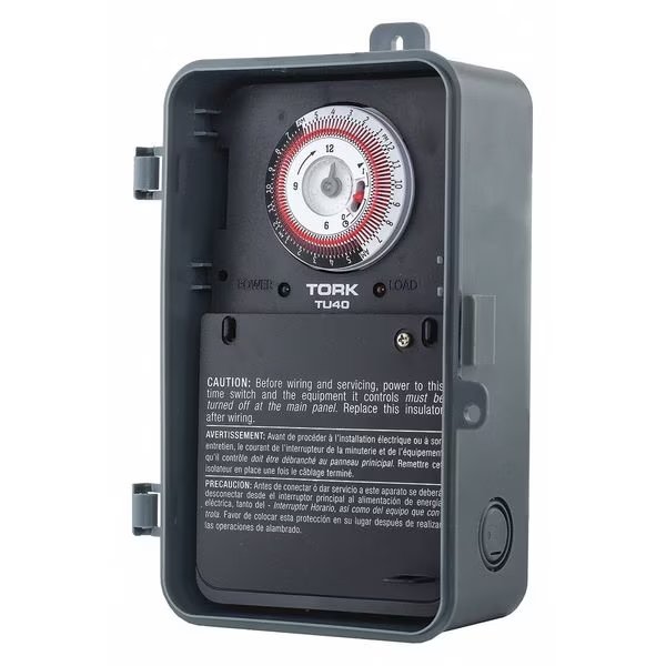 Time Switch, Mechanical, Easy-Set, 120-277V, Tork, Mfr#: TU40