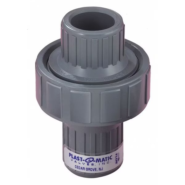3/4" FNPT PVC Disc Check Valve, Plast-O-Matic, Mfr#: CKM075V-PV