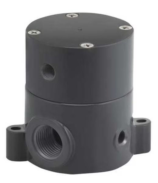 Shut-Off Valve, Pneumatic, 1/4 In., FNPT, Plast-O-Matic, Mfr#: BSDA025T-NC-PV
