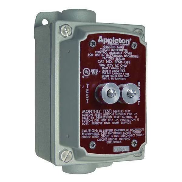 2W 3P 20A Hazardous GFCI Cover & Box 120VAC 5-20R, Appleton Electric, Mfr#: EFS175-GFI