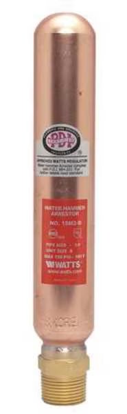 Water Hammer Arrestor, 3/4 In MNPT, Copper, Watts, Mfr#: 3/4 LF15M2-B