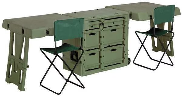 Field Desk, Dbl, 30.7Lx21Wx28.5D, OD Green, Pelican, Mfr#: 472-FLD-DESK-DD