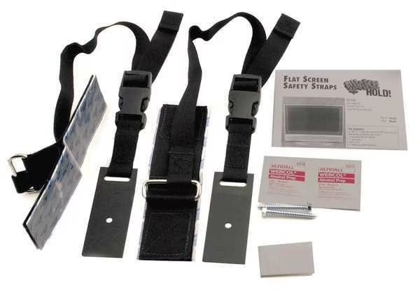 Flat Screen Safety Strap, Black, Quakehold!, Mfr#: 4520