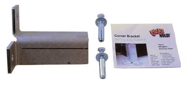 Corner Bracket, Stainless Steel, Quakehold!, Mfr#: RF.CB6H.1