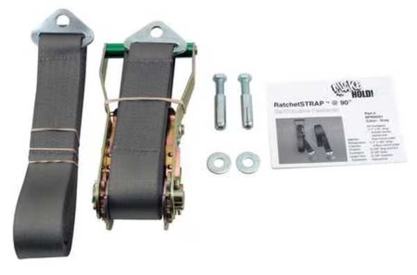 Ratchet Strap, 90 In, Gray, Quakehold!, Mfr#: RF.R90.G.1