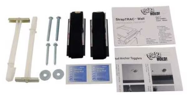 Wall Strap w/Side Release Buckle, Black, Quakehold!, Mfr#: RW.1X48.B.2.1