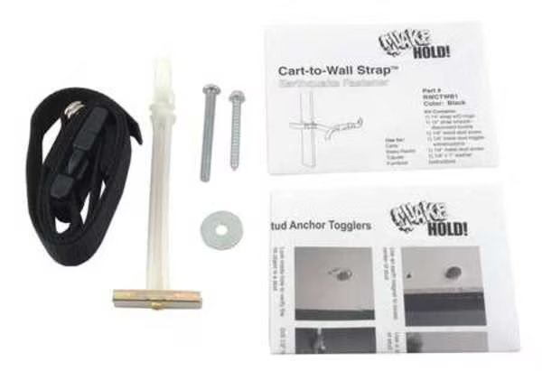 Cart-to-Wall Strap, Black, Quakehold!, Mfr#: RW.CTW.B.1