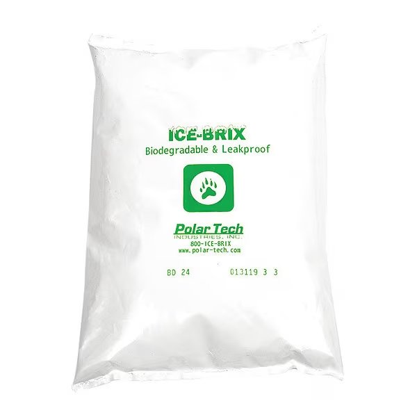 Ice-Brix Poly Pouch, Reuseable, Biodegradable, Leakproof, 24 oz., Polar-Tech, Mfr#: BD 24