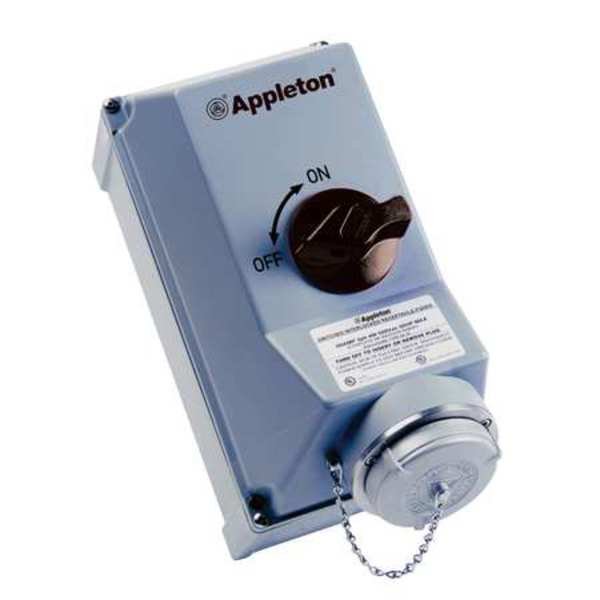 Interlocked Receptacle, Fused, 30A, 4P, 3W, Appleton Electric, Mfr#: ASR3034F