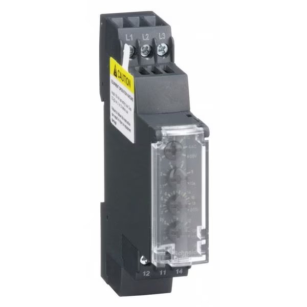 3 Phase Monitor Relay, SPDT, 480VAC, 6 Pin, Schneider Electric, Mfr#: RM17TE00
