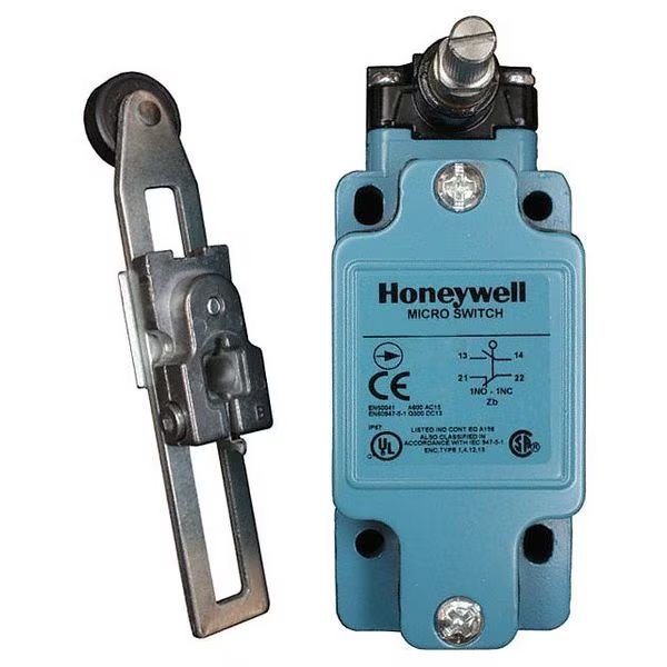 Limit Switch, Roller Lever, Rotary, 2NC/2NO, 10A @ 600V AC, Actuator Location: Side, Honeywell, Mfr#: GLAA20A2A