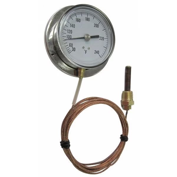 Analog Panel Mt Thermometer, 30 to 240F, Lens Material: Polycarbonate, EnjoyTool Select, Mfr#: 12U642